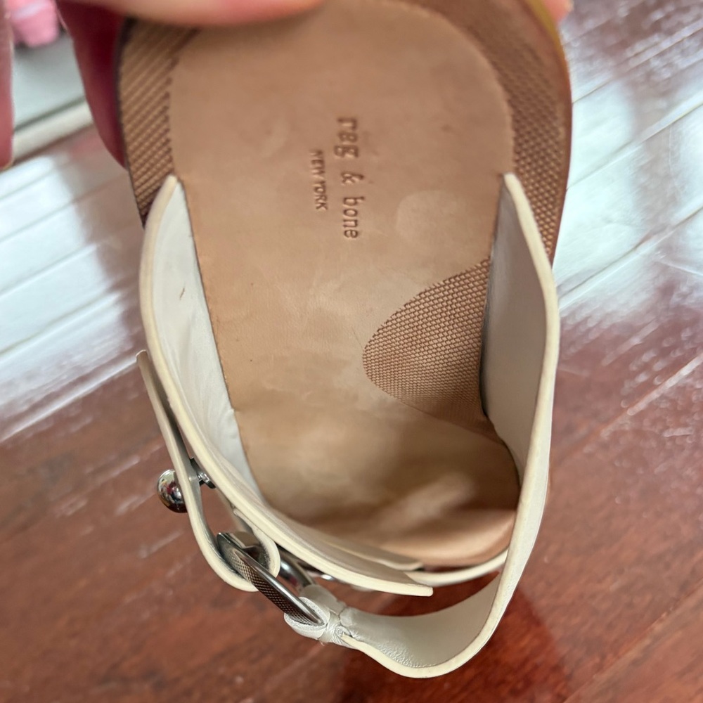 Rag & Bone Slide Avost Sandals Size 38.5 Antique White leather - Picture 10 of 16